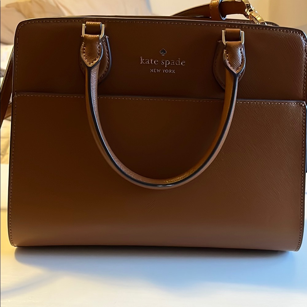 Kate Spade Brown Satchel with Rolled Handles